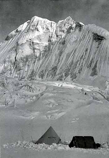 
Cho Oyu Advanced Base Camp Under Nangpa La With Nangpai Gosum Behind - All Fourteen 8000ers (Reinhold Messner) book
